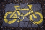 Starten af en cykelsti i Hampstead Heath.