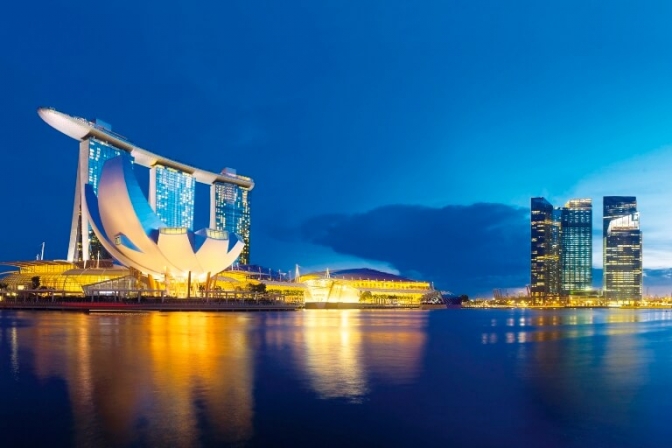 Marina Bay Sands i Singapore er et skønt sted at holde ferrie.