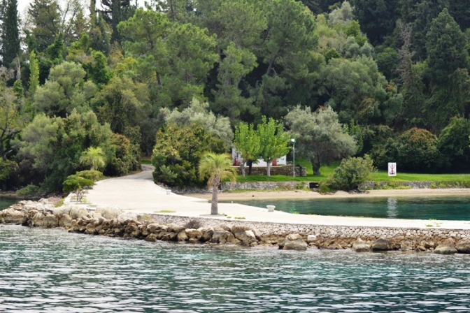 Onassis&#039; dejlige ø Skorpios, der ligger tæt på Meganisi.