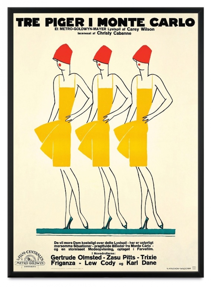 Tre Piger i Monte Carlo fra 1927, tegnet af Sven Brasch.