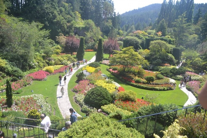 Butchart Gardens på Vancouver Island i Canada er mange haver i én.