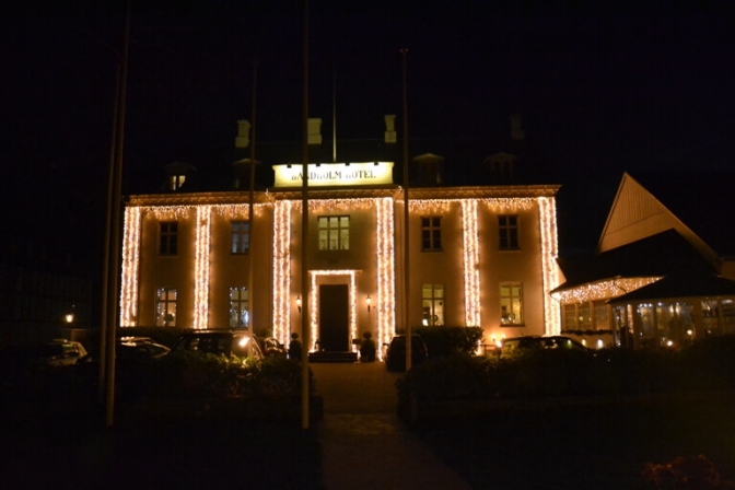 Bandholm hotel er utrolig smuk i julepynt.